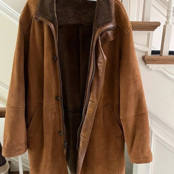 Men´s ORVIS Suede Leather Shearling Fully Lined Jacket size(52)